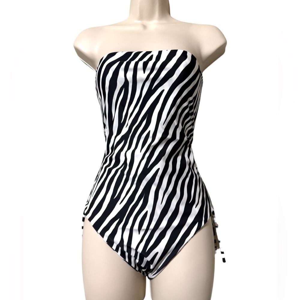 AEXAE Australia Zebra Strapless High Cut Swimsuit Large New - Picture 4 of 7
